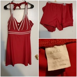 Plus size halter tankini swimdress